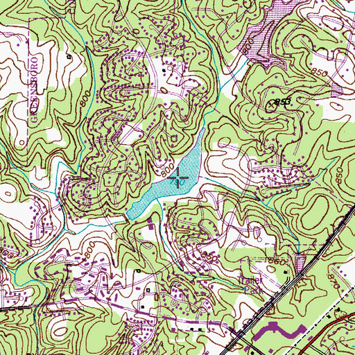 Topographic Map of Adams Lake, NC