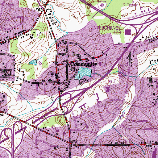 Topographic Map of Lake Property, NC