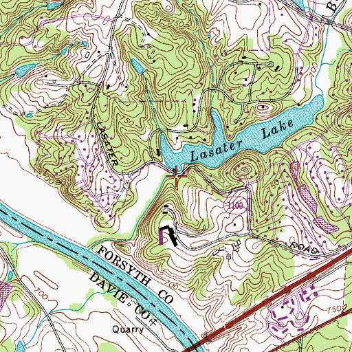 Topographic Map of Lasater Mill Pond Dam, NC