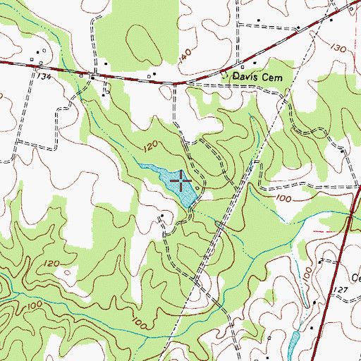 Topographic Map of Fenners Pond, NC