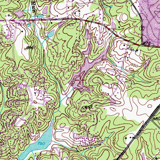 Topographic Map of Fairfield Lake Dam, NC