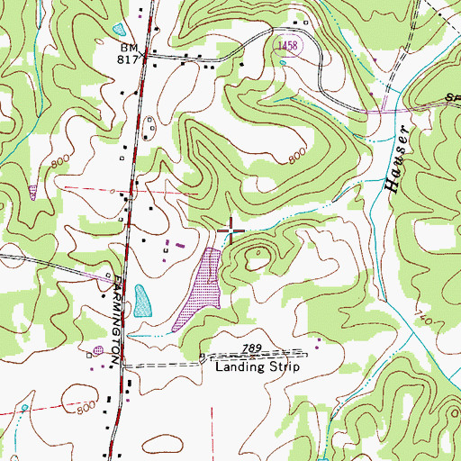 Topographic Map of Whip-O-Will Farms Number One Dam, NC