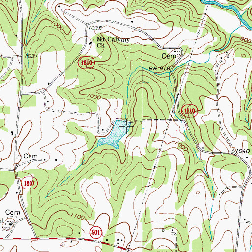 Topographic Map of Cass Dam, NC