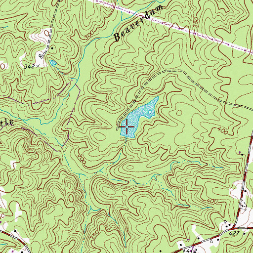 Topographic Map of Lake Hughes Dam, NC