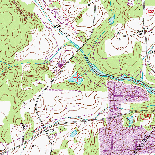 Topographic Map of Hutchens Lake, NC
