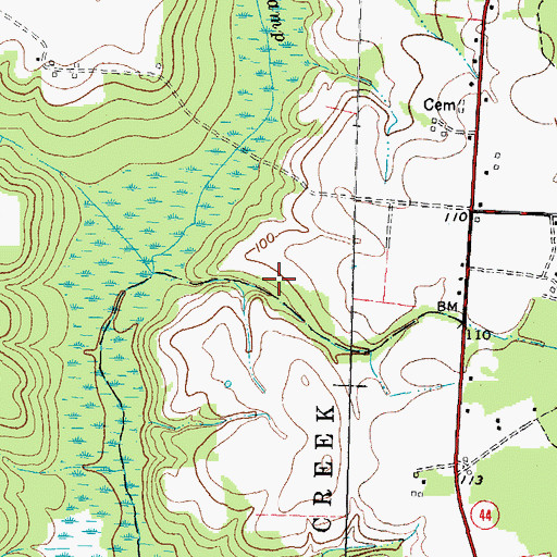 Topographic Map of Gammons Pond, NC