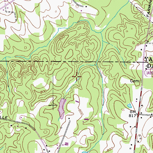 Topographic Map of Marshall Dam, NC