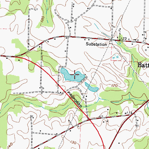 Topographic Map of Braswells Lake, NC