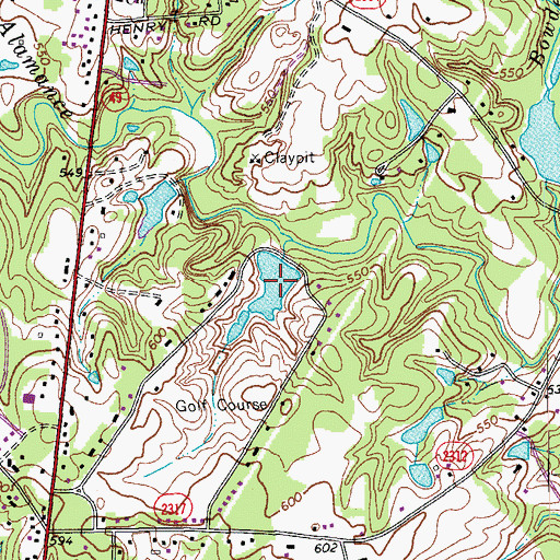 Topographic Map of Shamrock Golf Course Lake, NC