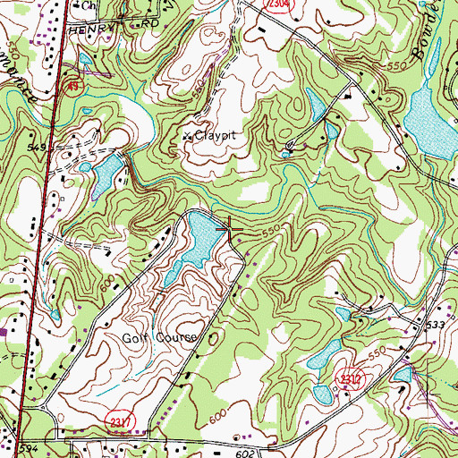 Topographic Map of Shamrock Golf Course Lake Dam, NC