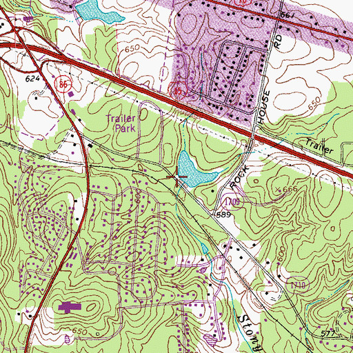 Topographic Map of Freeland Dam, NC
