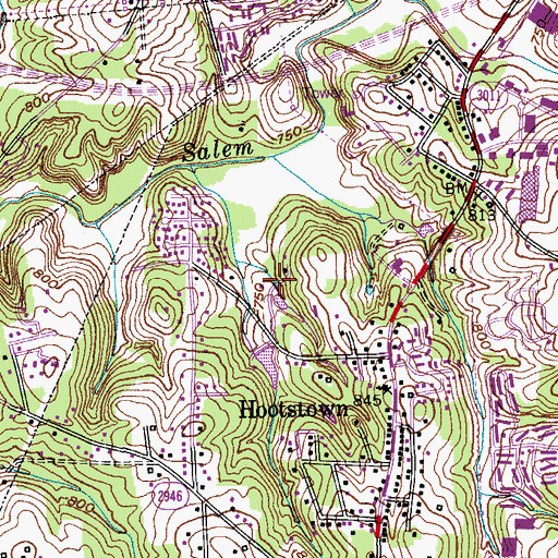 Topographic Map of Myers Lake Dam, NC